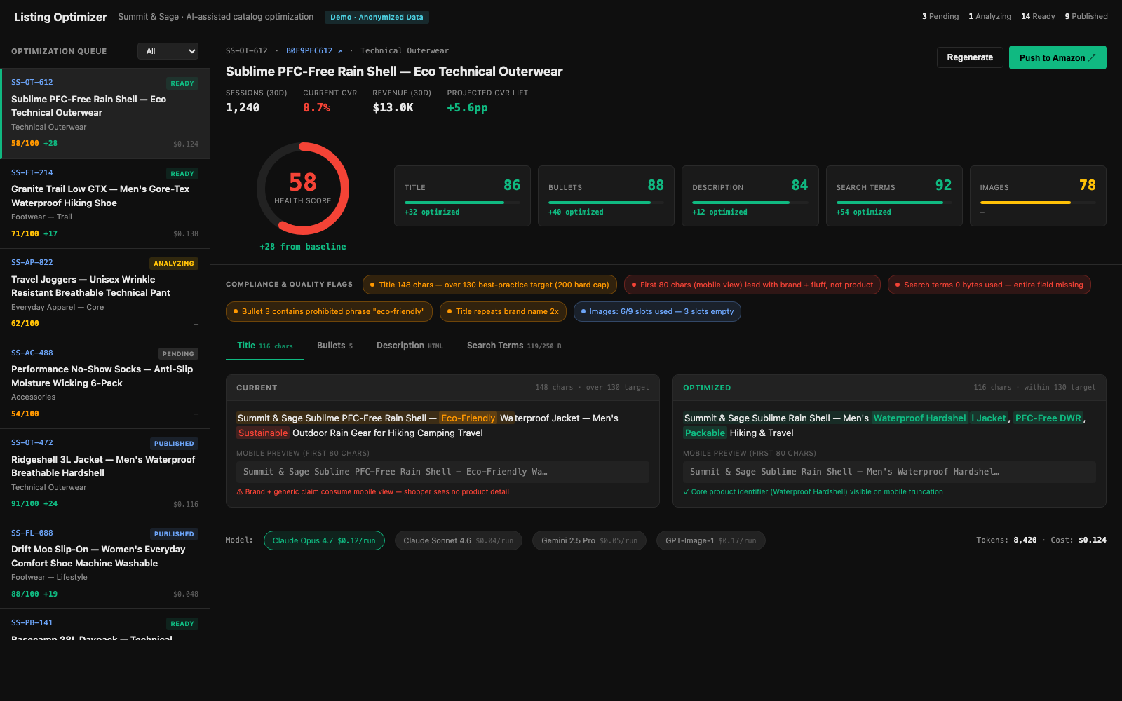 AI-Powered Listing Optimizer screenshot